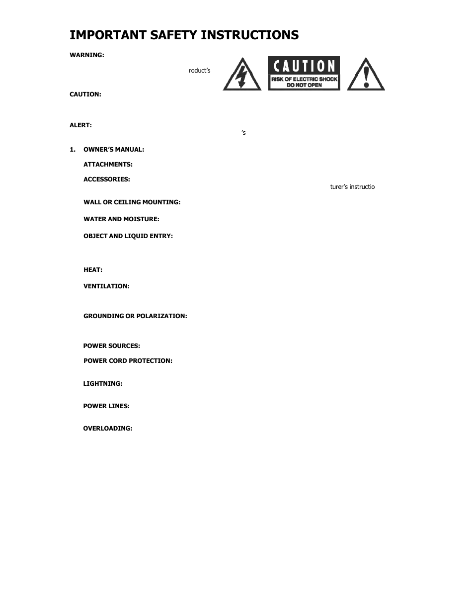 Important safety instructions | Cary Audio Design SLP 05 User Manual | Page 3 / 22
