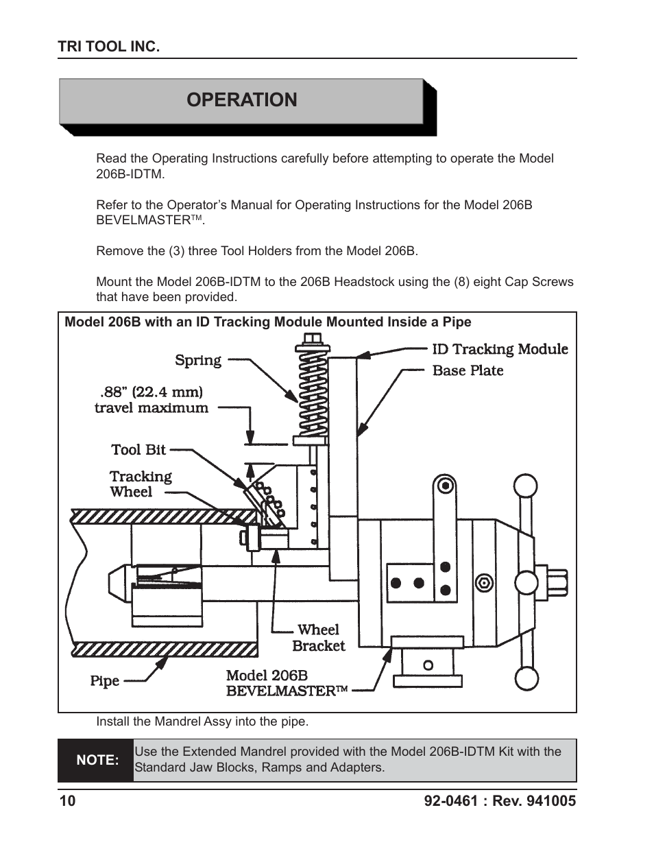 Operation | Tri Tool 206B ID Tracking Module User Manual | Page 10 / 17