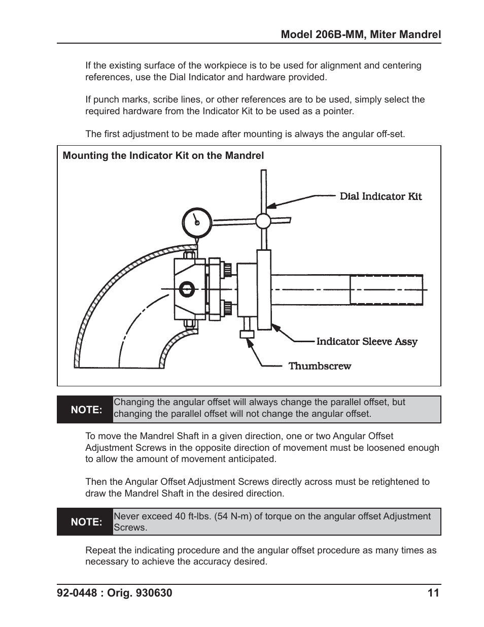 Tri Tool 206B Miter Mandrel User Manual | Page 11 / 16