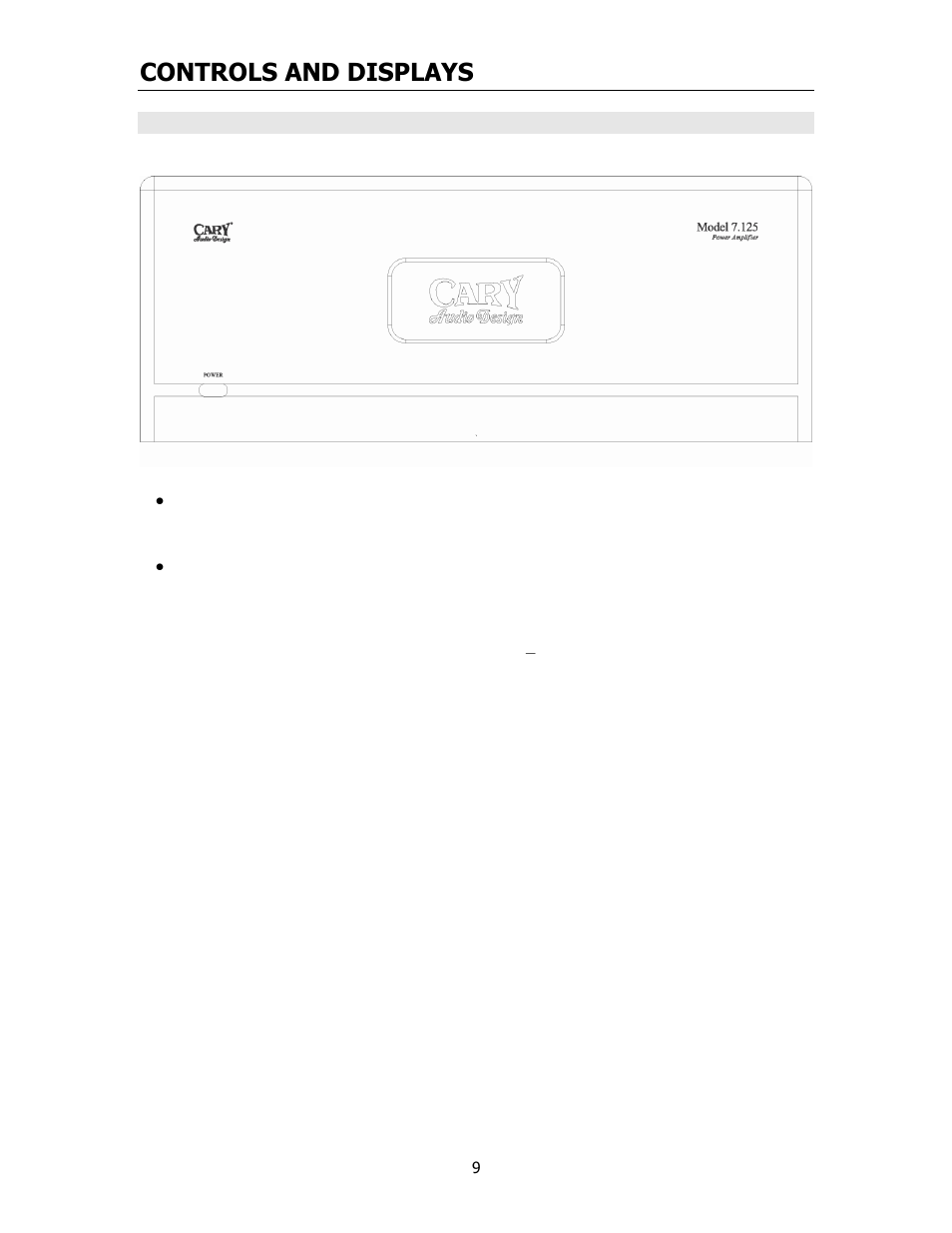 Controls and displays | Cary Audio Design 7.125 User Manual | Page 11 / 25
