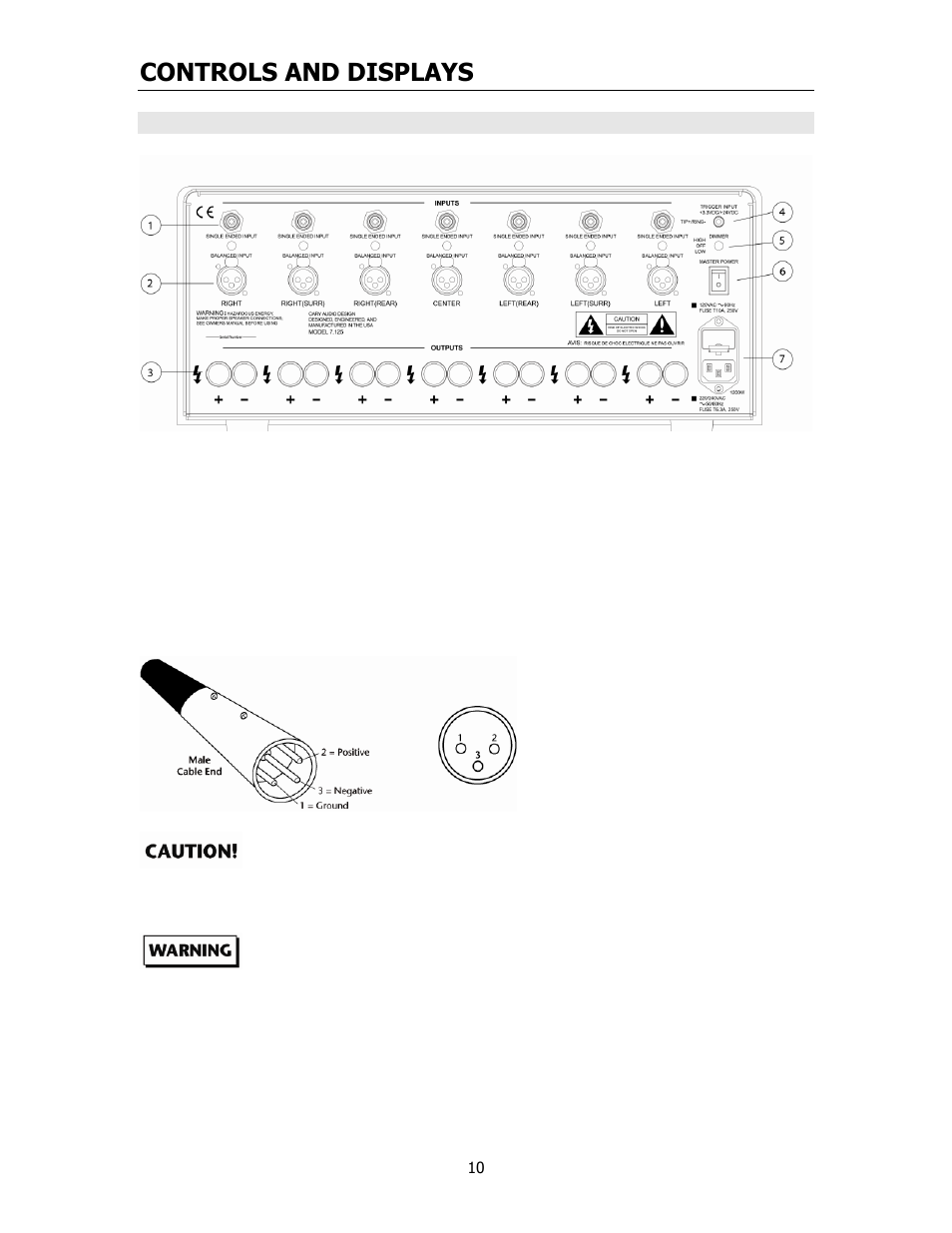 Controls and displays | Cary Audio Design 7.125 User Manual | Page 12 / 25