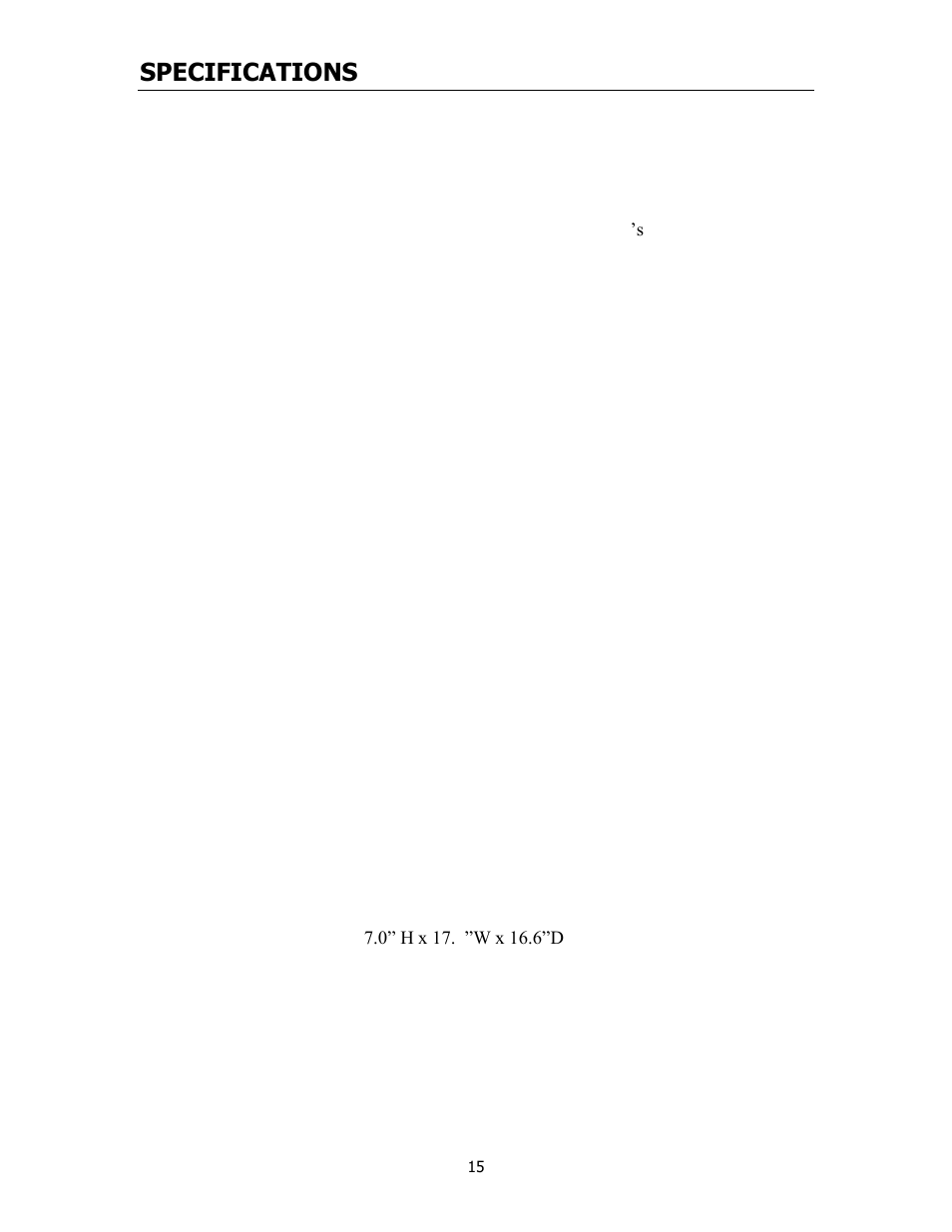Specifications | Cary Audio Design 7.125 User Manual | Page 17 / 25