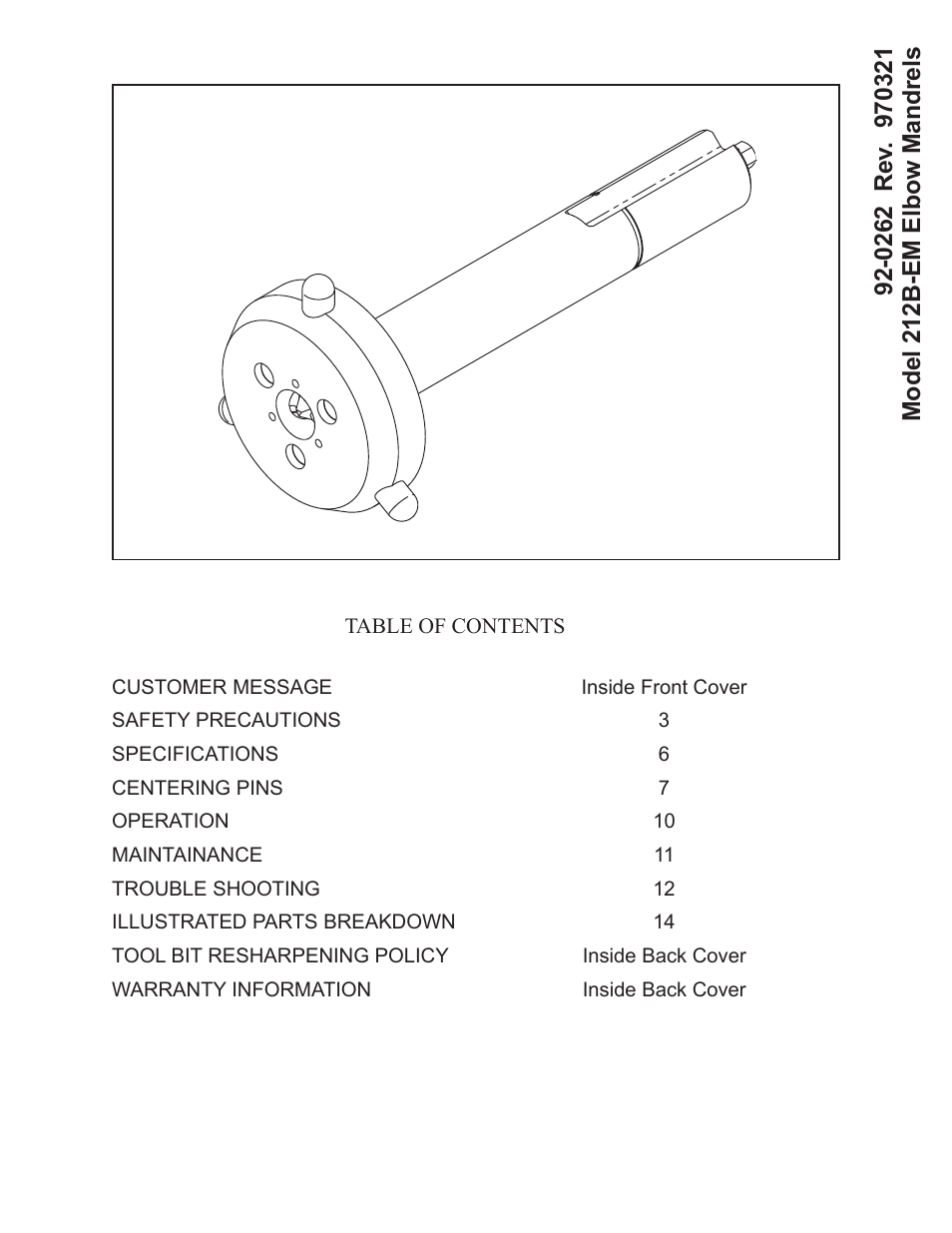 Tri Tool 212B Elbow Mandrel User Manual | 16 pages