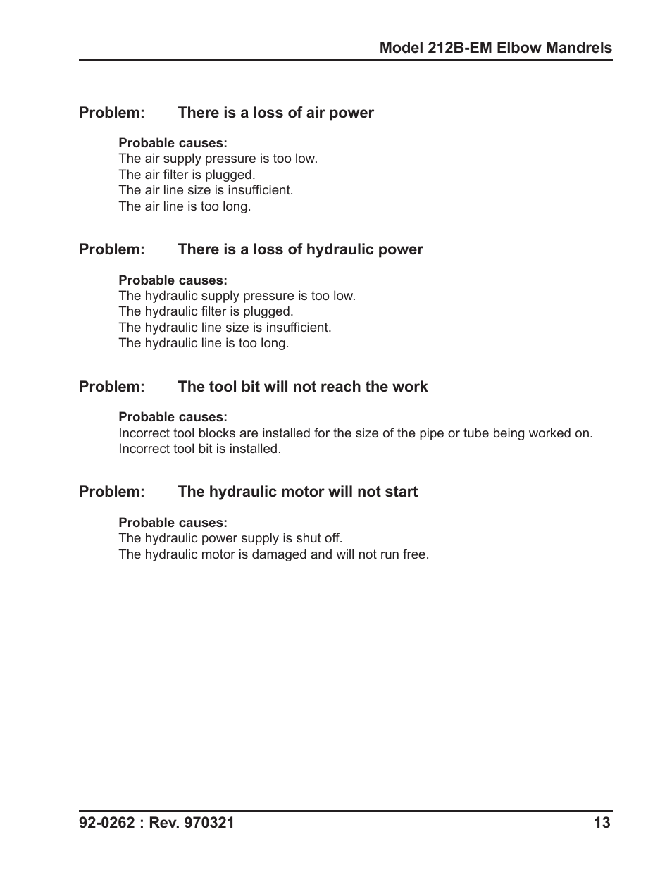 Tri Tool 212B Elbow Mandrel User Manual | Page 13 / 16