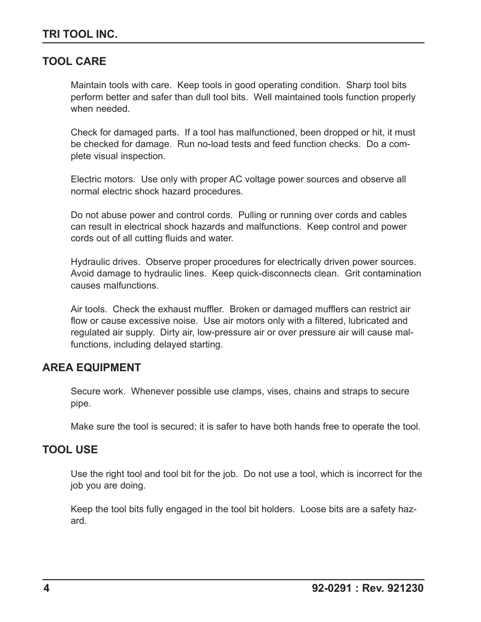 Tri Tool 212B Flange Facer User Manual | Page 4 / 22