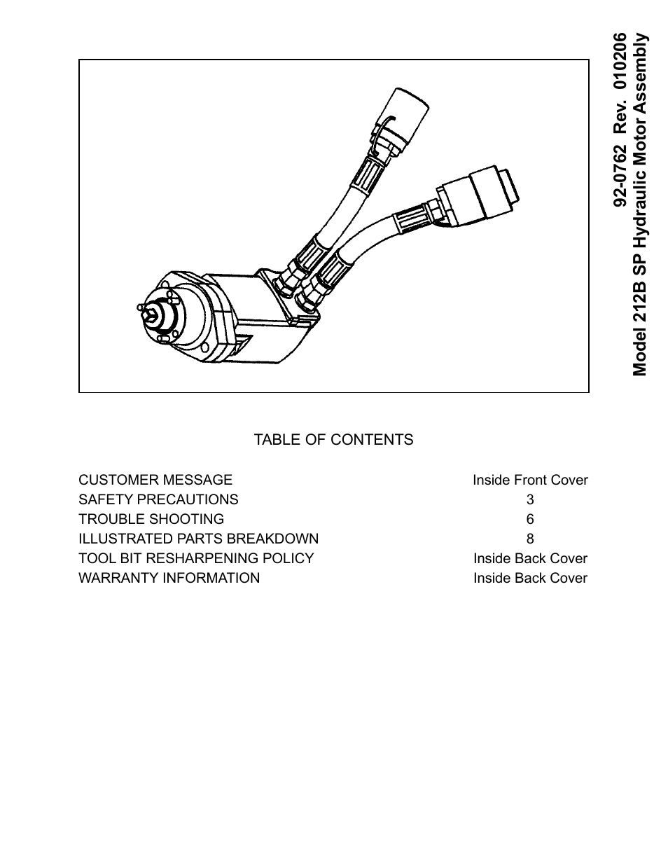 Tri Tool 212B Single Point Hydraulic Motor Assembly User Manual | 9 pages