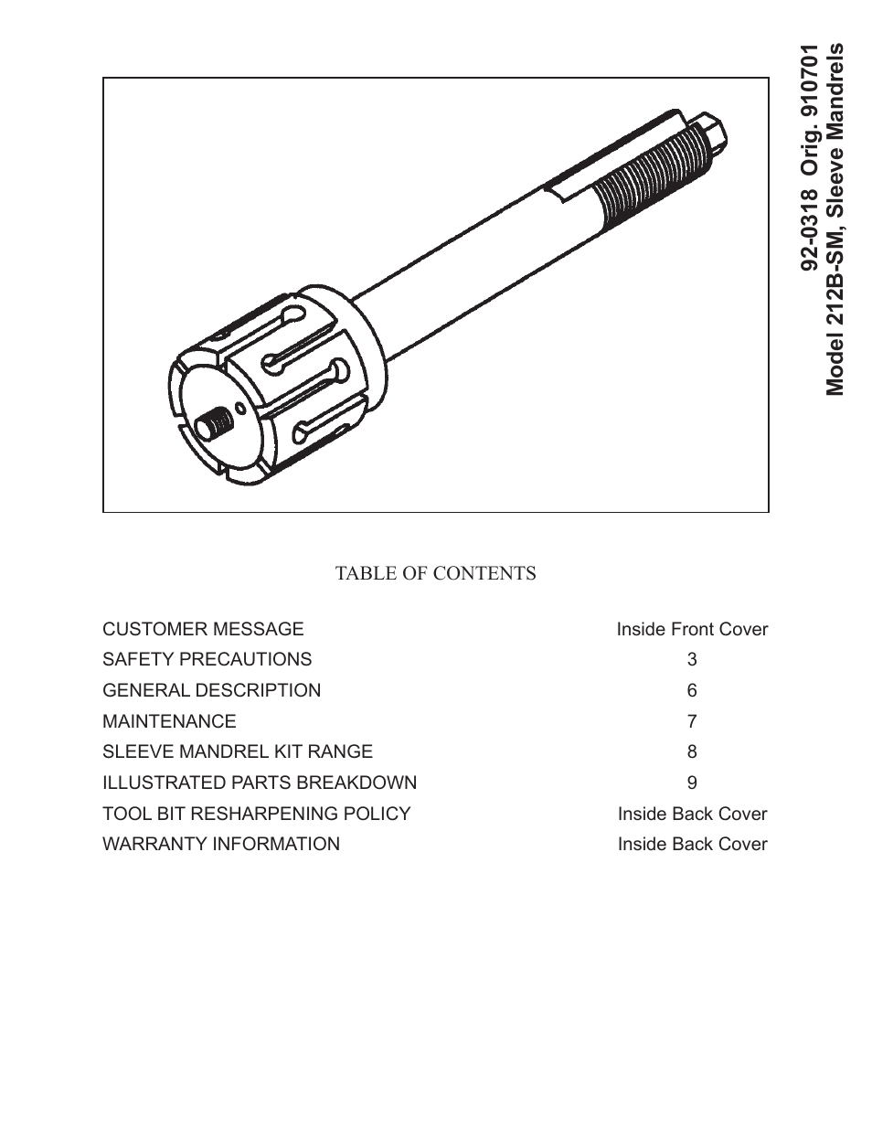 Tri Tool 212B Sleeve Mandrel User Manual | 12 pages