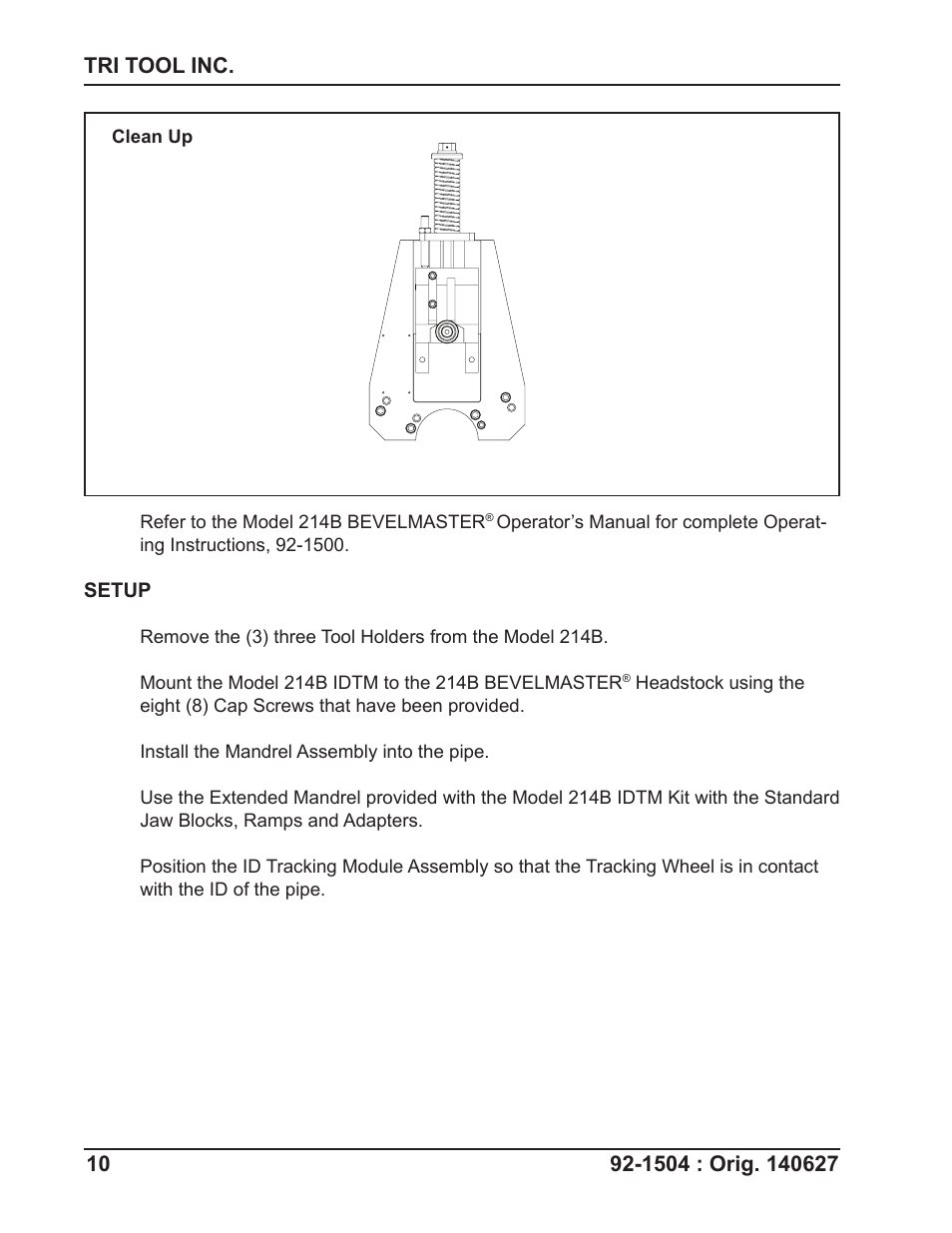 Tri Tool 214B ID Track Module User Manual | Page 10 / 19