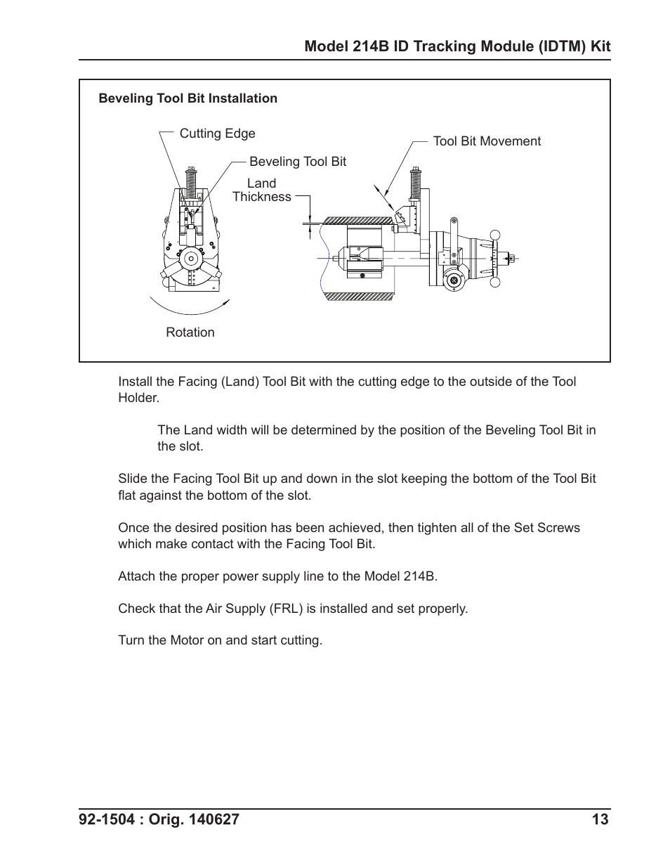 Tri Tool 214B ID Track Module User Manual | Page 13 / 19