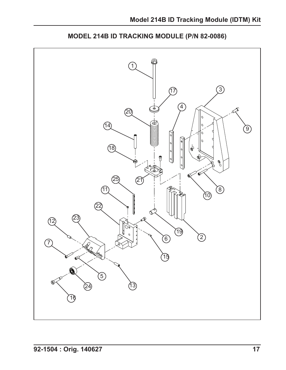 Tri Tool 214B ID Track Module User Manual | Page 17 / 19