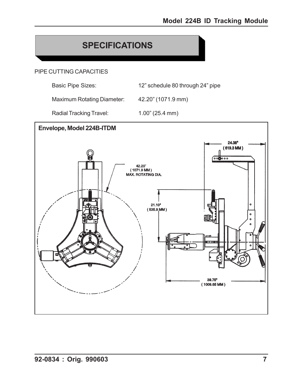 Specifications | Tri Tool 224B ID Tracking Module User Manual | Page 7 / 23
