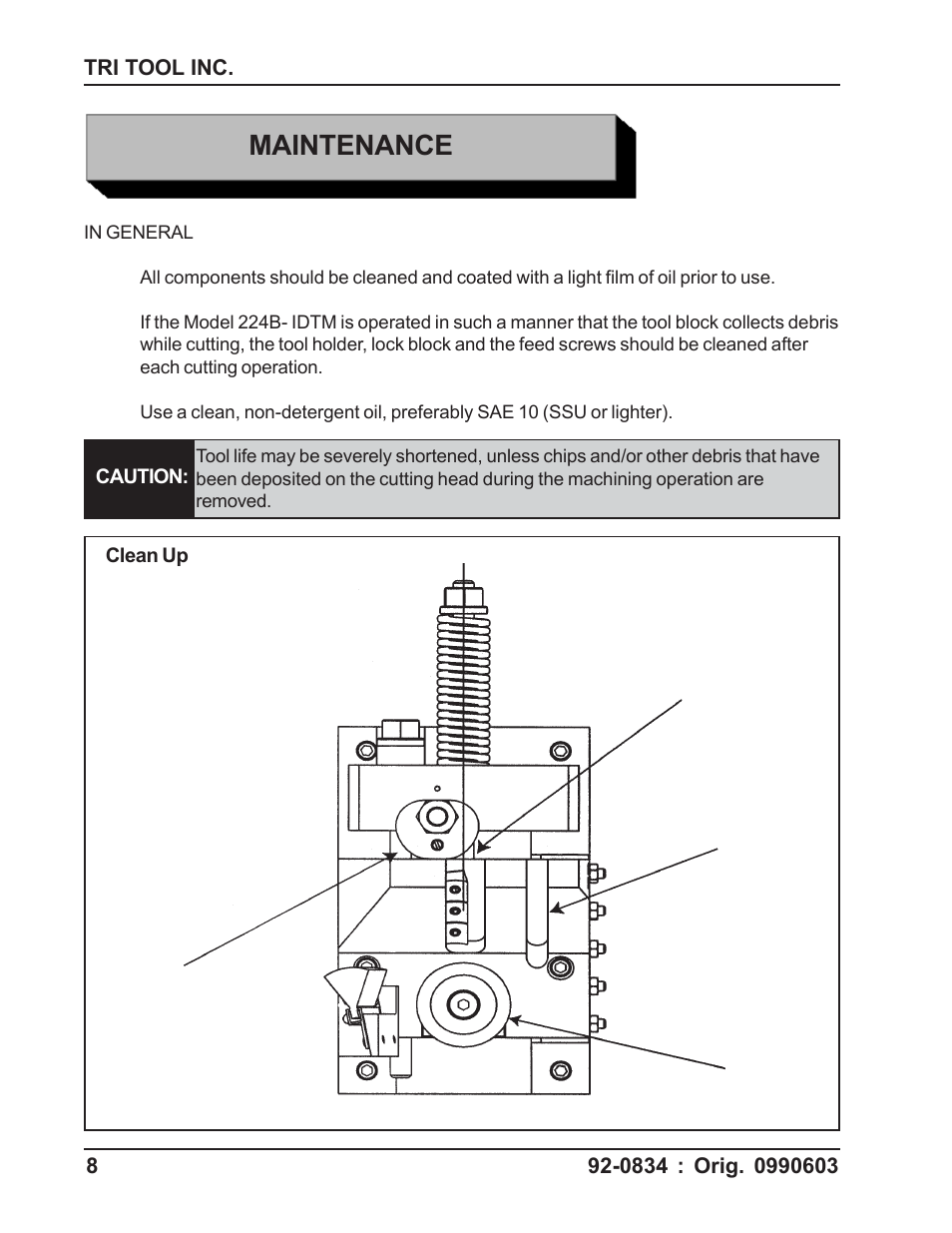 Maintenance | Tri Tool 224B ID Tracking Module User Manual | Page 8 / 23