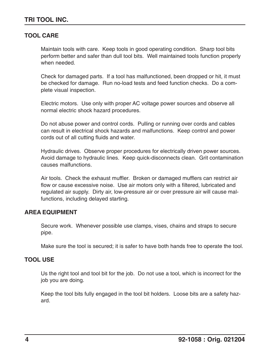 Tri Tool 230B Lifting Frame User Manual | Page 4 / 19