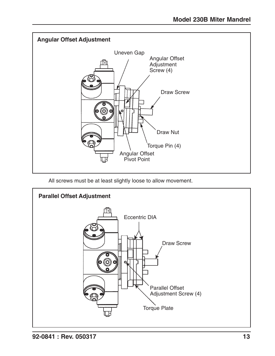 Tri Tool 230B Miter Mandrel User Manual | Page 13 / 25