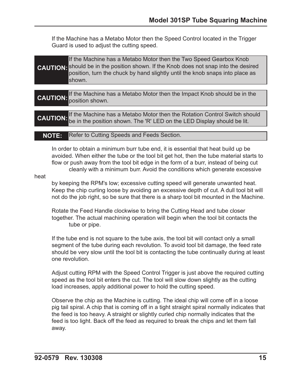 Tri Tool 301SP Tube Squaring User Manual | Page 15 / 35