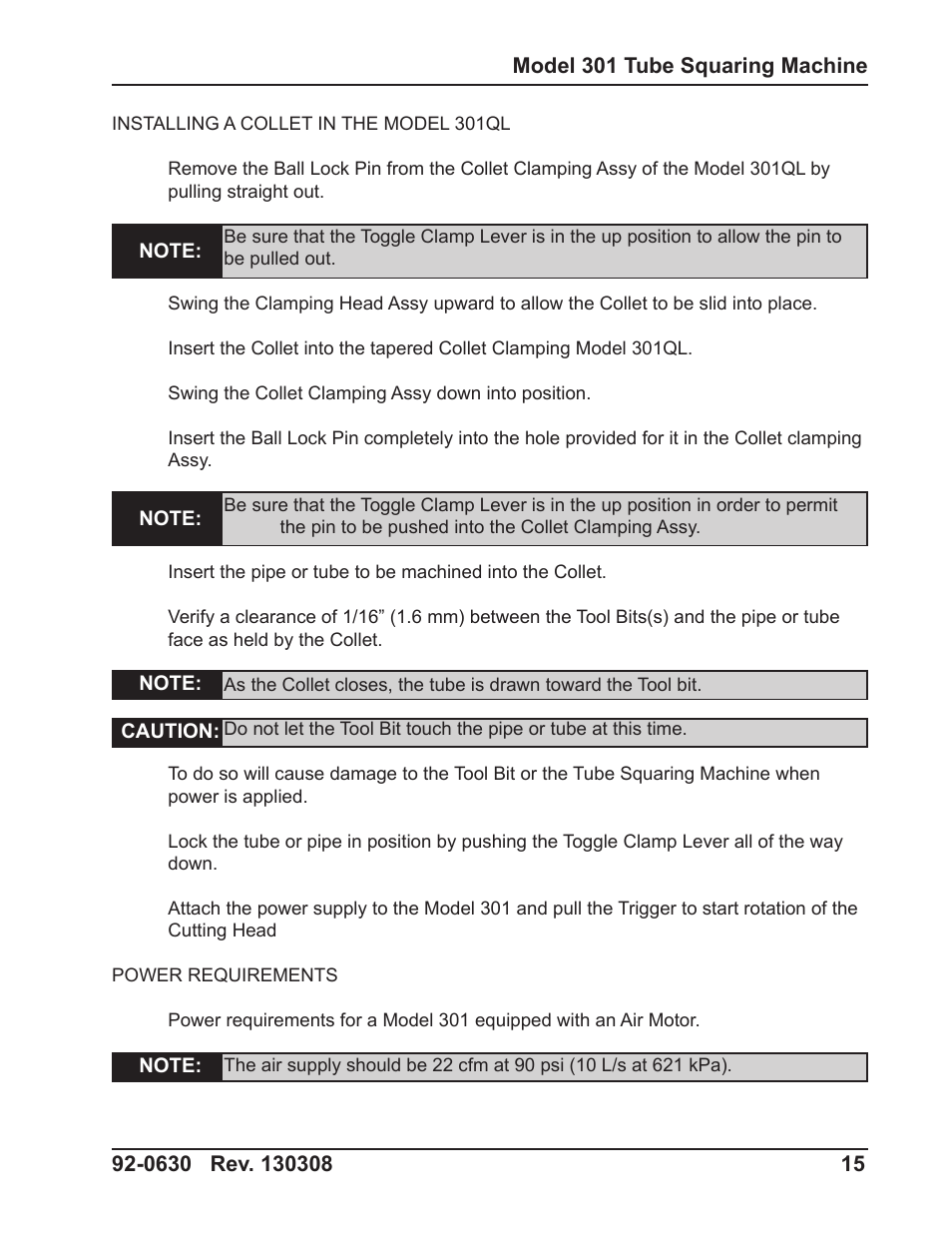 Tri Tool 301 Tube Squaring User Manual | Page 15 / 40