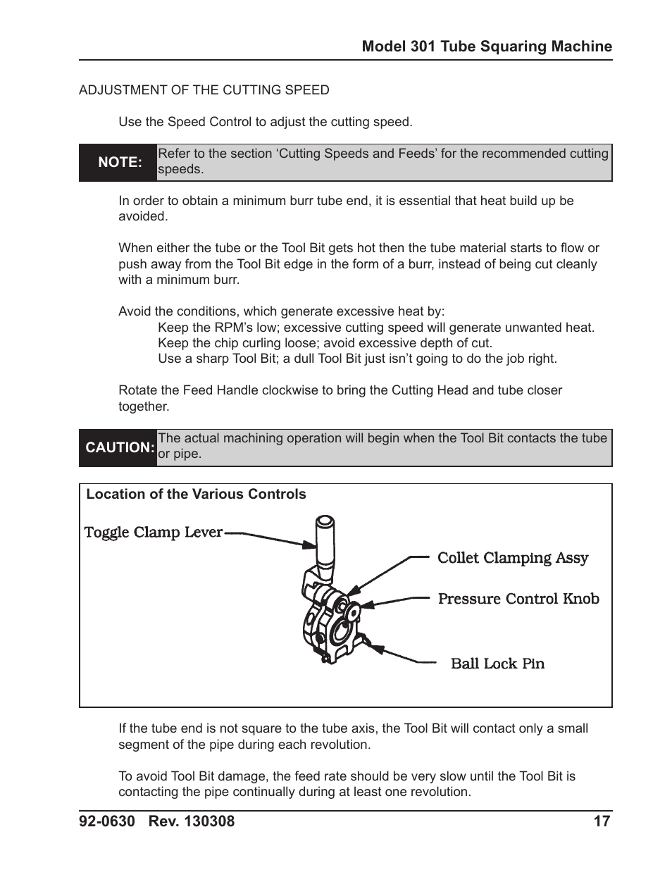 Tri Tool 301 Tube Squaring User Manual | Page 17 / 40
