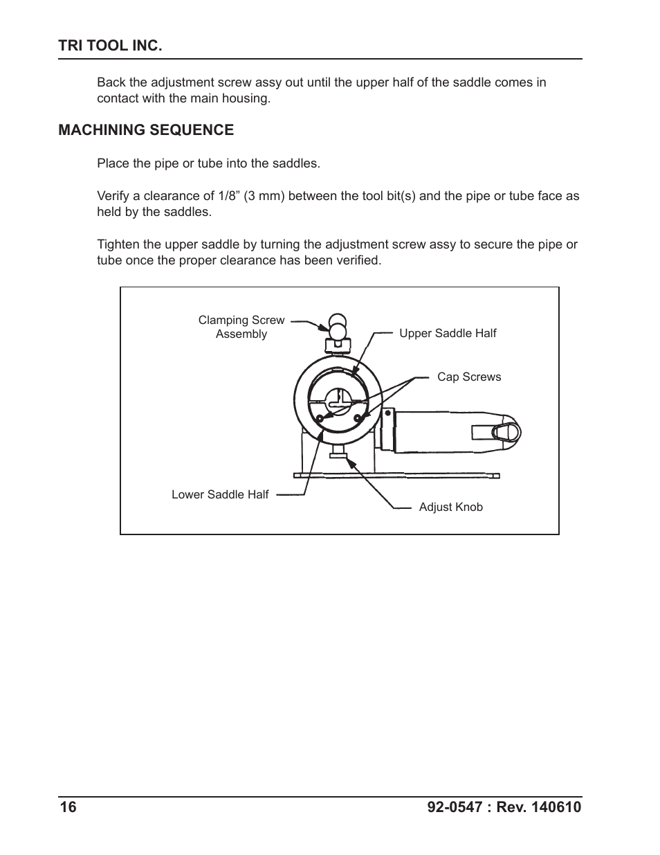 Tri Tool 302 Tube Squaring User Manual | Page 16 / 31