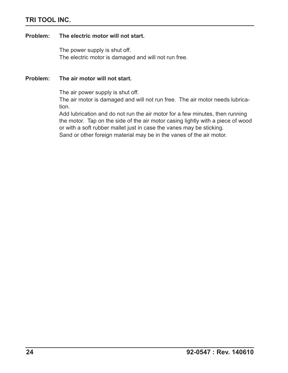 Tri Tool 302 Tube Squaring User Manual | Page 24 / 31