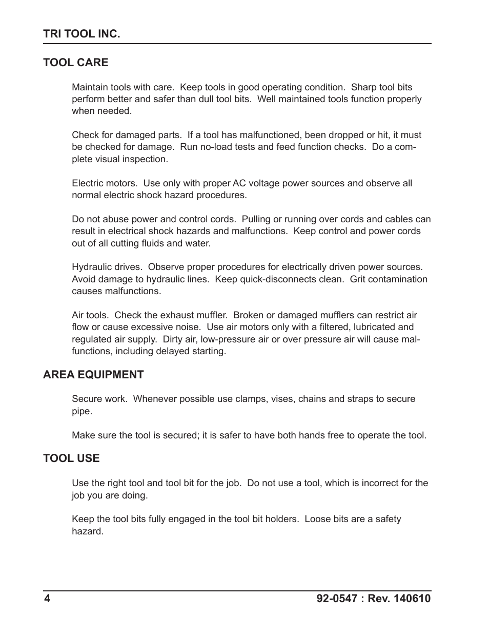 Tri Tool 302 Tube Squaring User Manual | Page 4 / 31