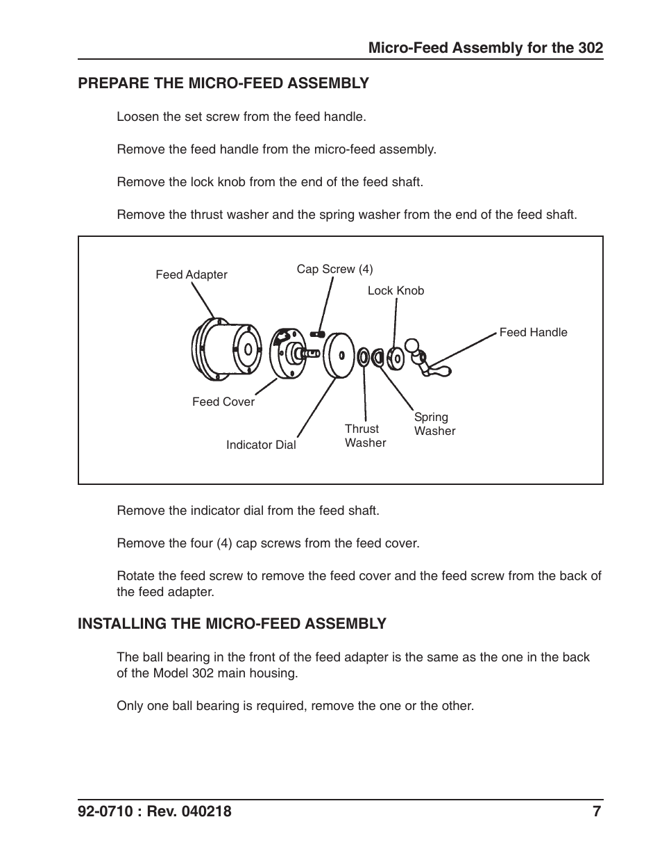 Tri Tool 302 Tube Squaring Micro Feed Assembly User Manual | Page 7 / 11