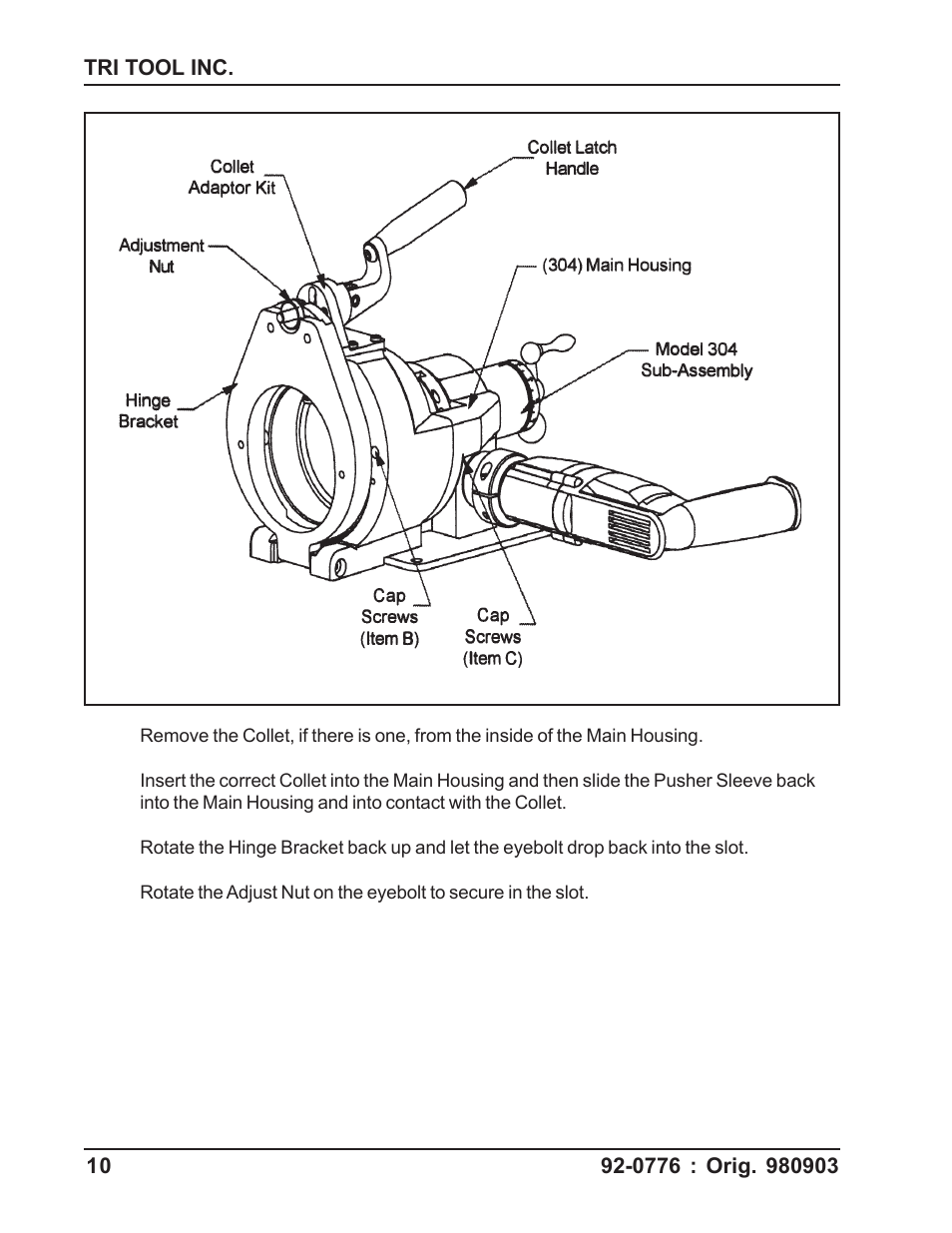 Tri Tool 304 Collet Adapter Kit User Manual | Page 10 / 16