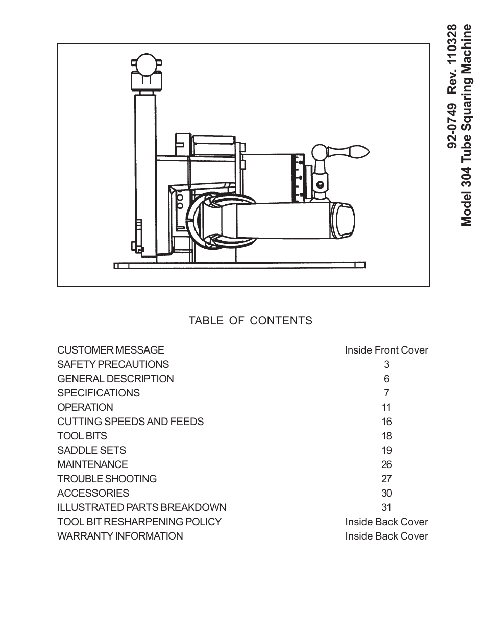 Tri Tool 304 Tube Squaring User Manual | 36 pages