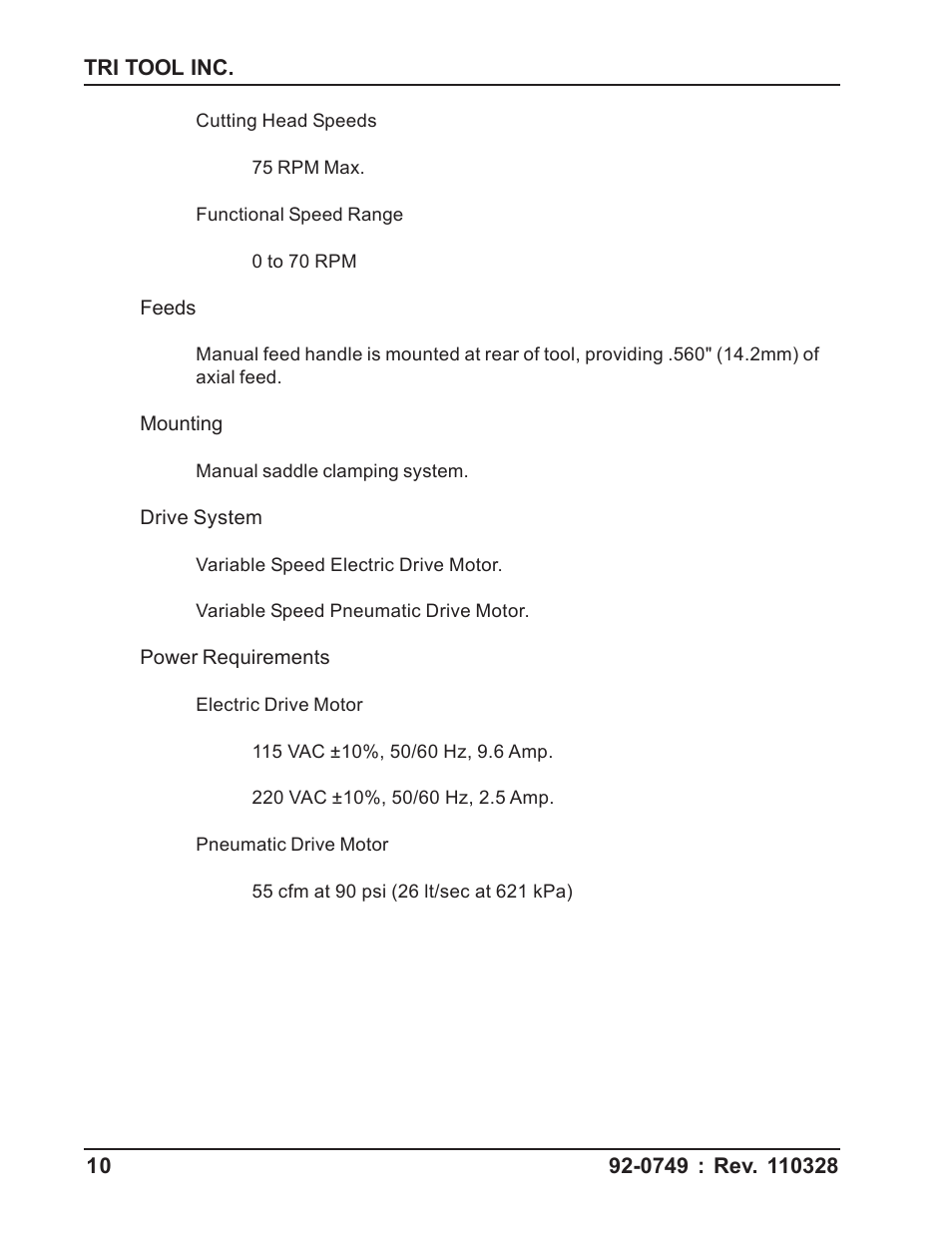 Tri Tool 304 Tube Squaring User Manual | Page 10 / 36