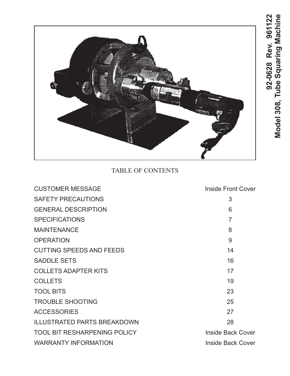 Tri Tool 308 Tube Squaring User Manual | 35 pages