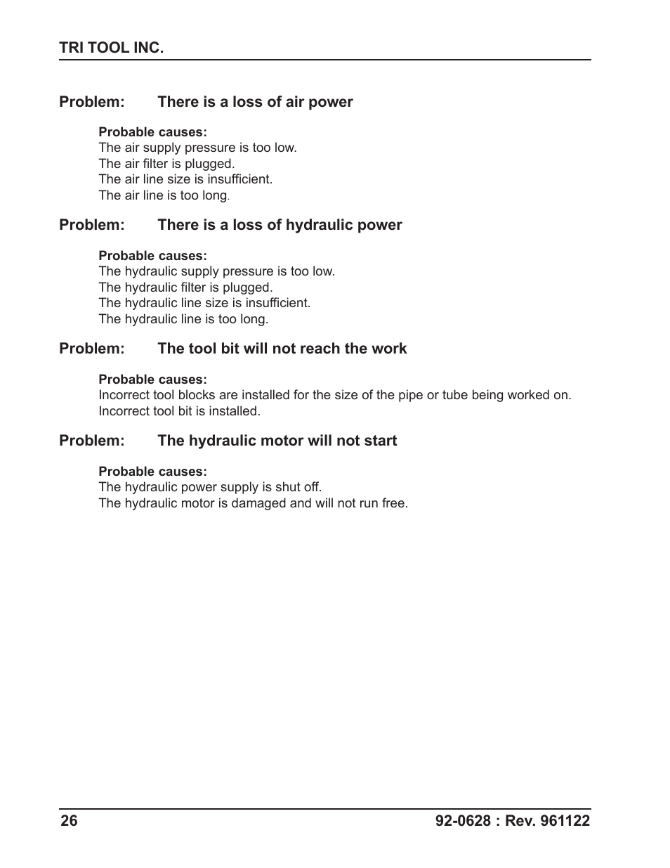 Tri Tool 308 Tube Squaring User Manual | Page 26 / 35