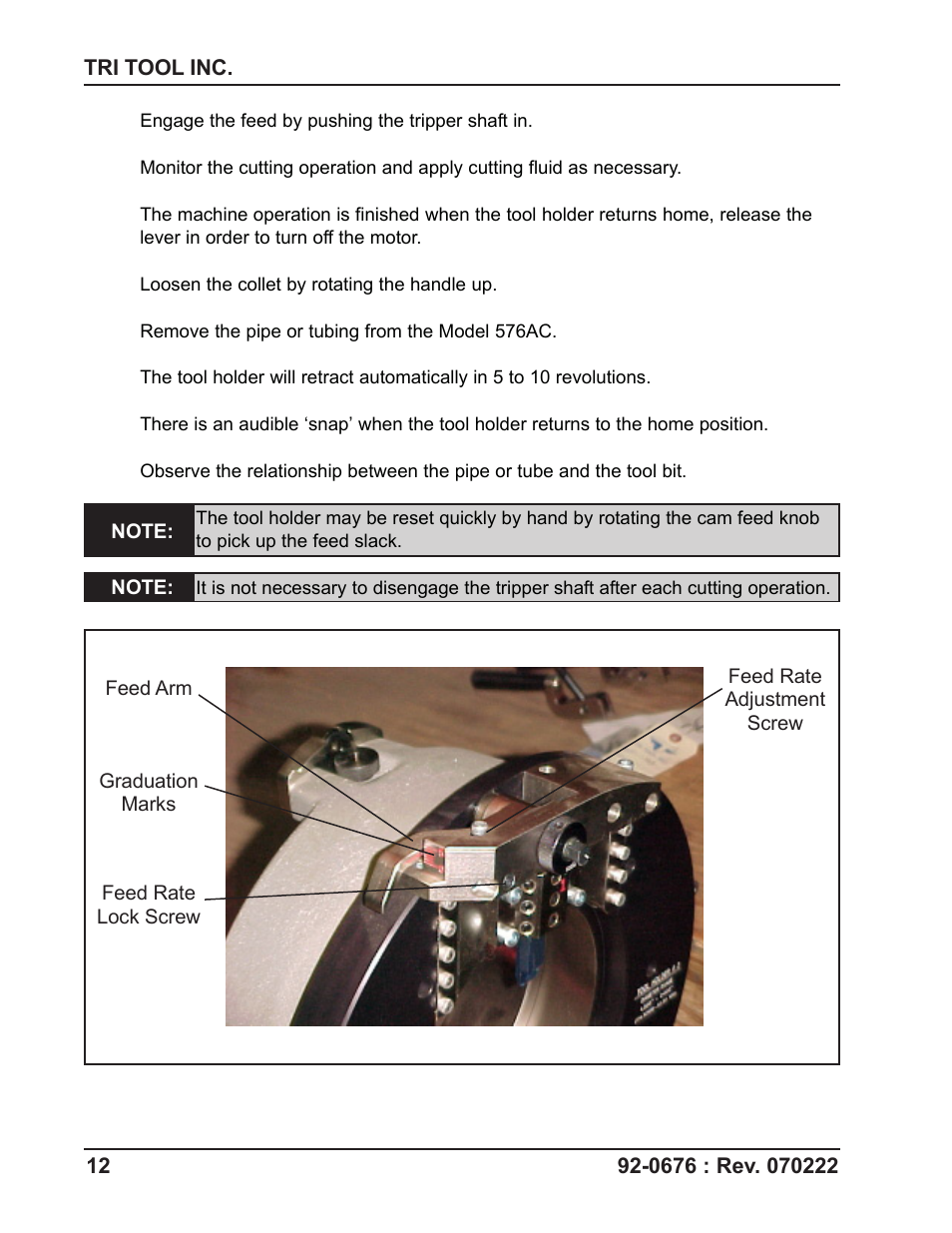 Tri Tool 576AC Sever Machine User Manual | Page 12 / 29