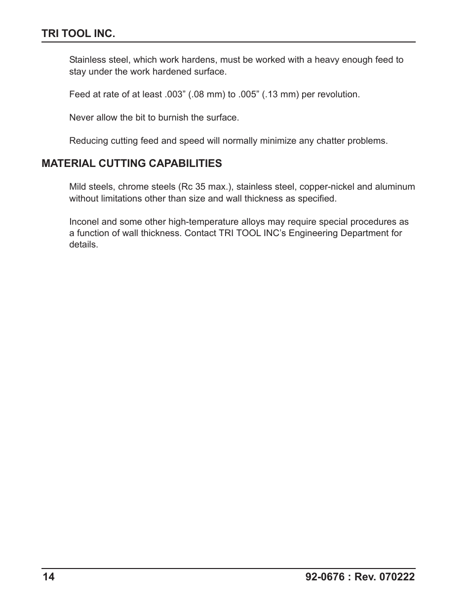 Tri Tool 576AC Sever Machine User Manual | Page 14 / 29
