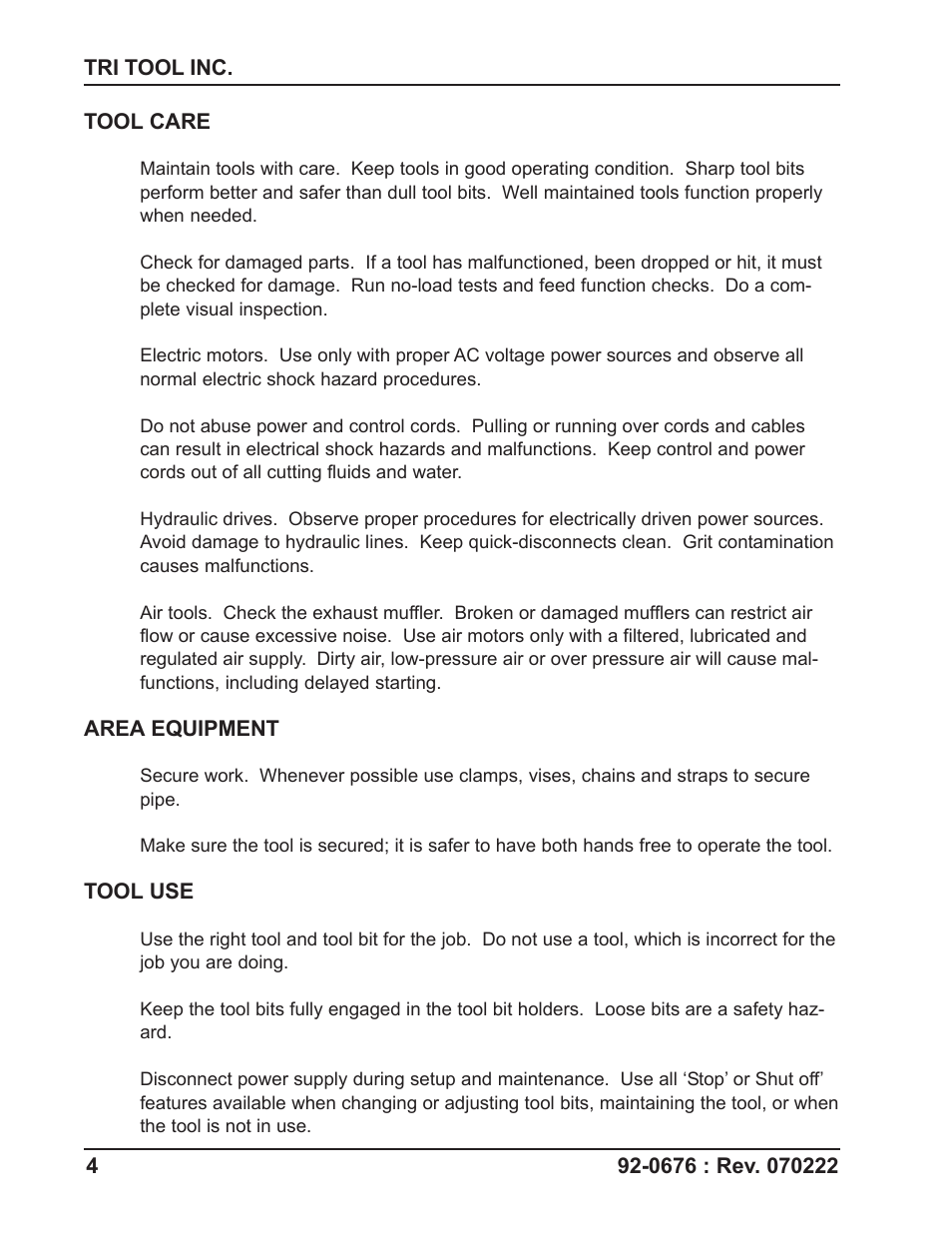Tri Tool 576AC Sever Machine User Manual | Page 4 / 29