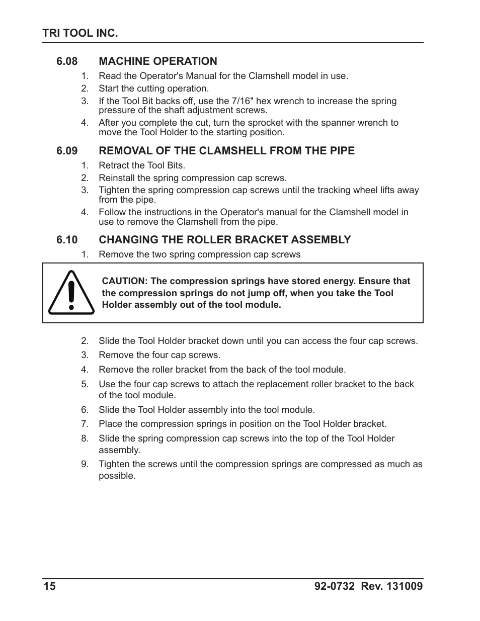 Tri Tool 600RBL and 600SB Series OD Tracking Module User Manual | Page 15 / 34