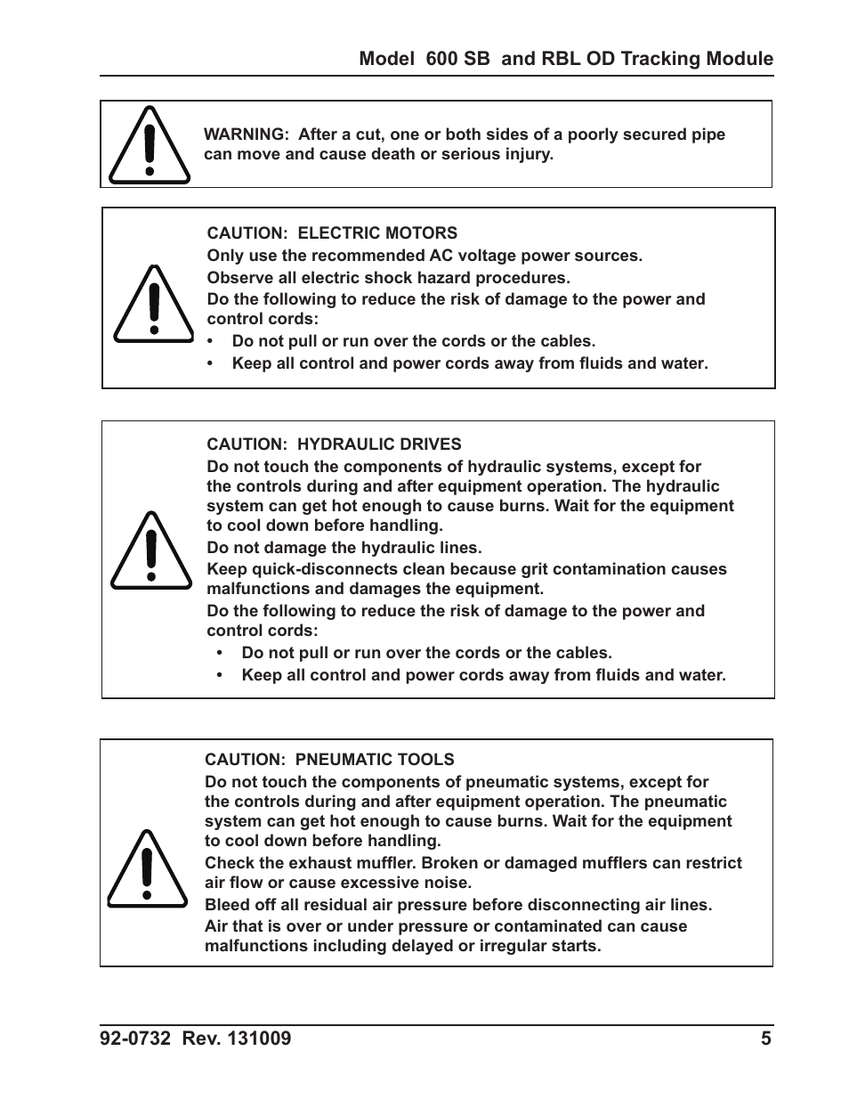 Tri Tool 600RBL and 600SB Series OD Tracking Module User Manual | Page 5 / 34