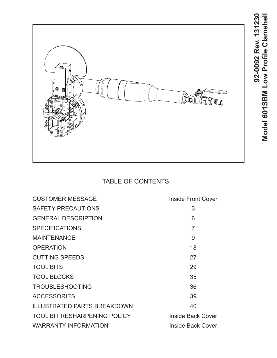 Tri Tool 601SBM Clamshell Air User Manual | 53 pages