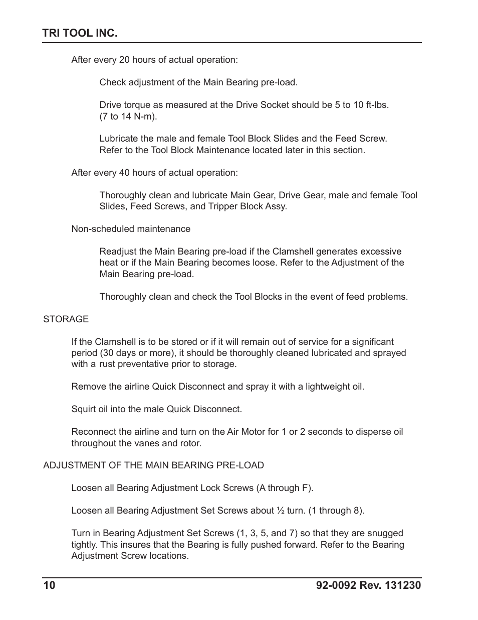 Tri Tool 601SBM Clamshell Air User Manual | Page 10 / 53