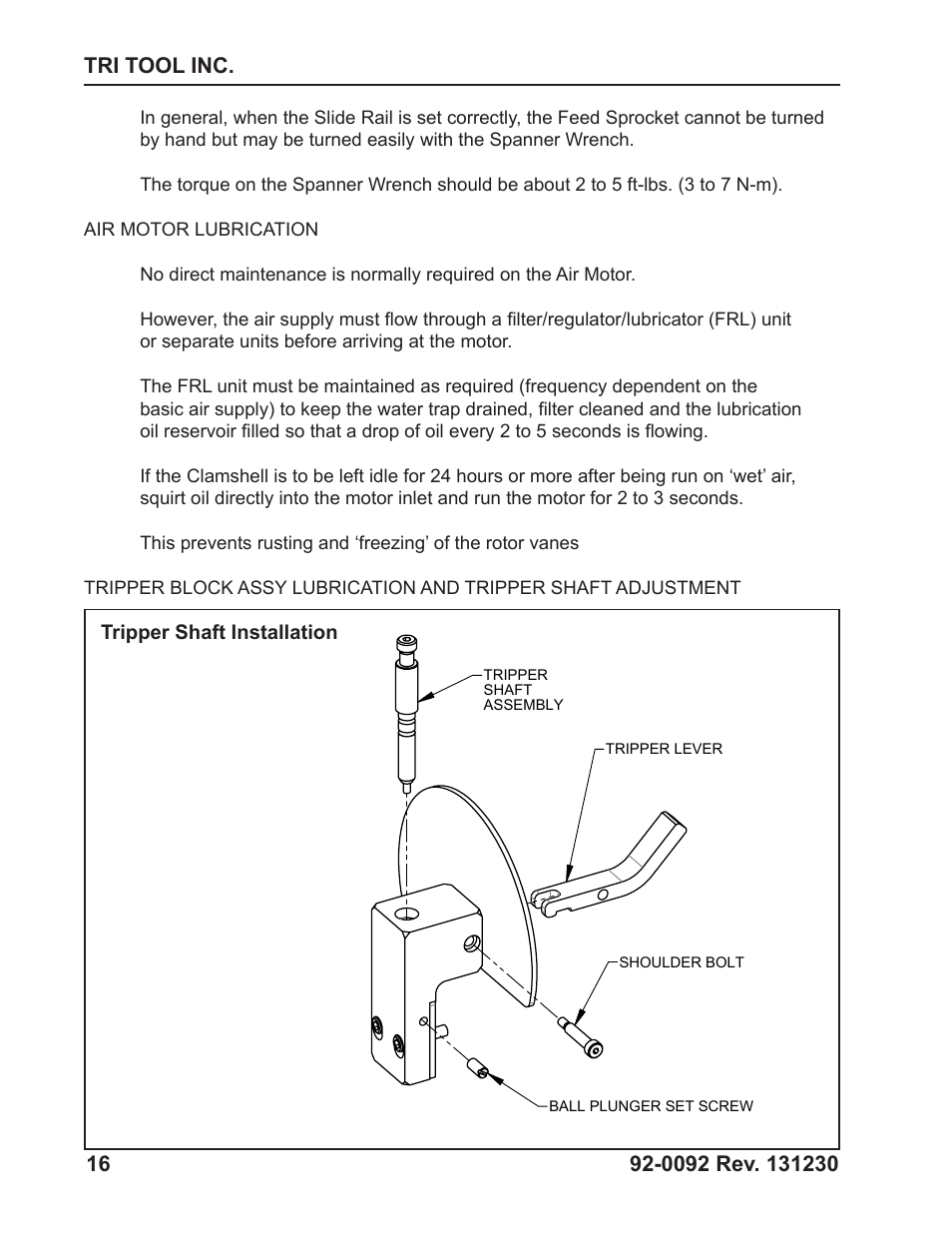 Tri Tool 601SBM Clamshell Air User Manual | Page 16 / 53