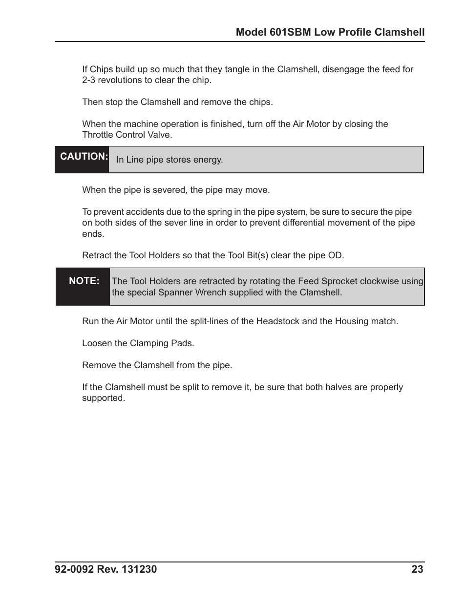 Tri Tool 601SBM Clamshell Air User Manual | Page 23 / 53