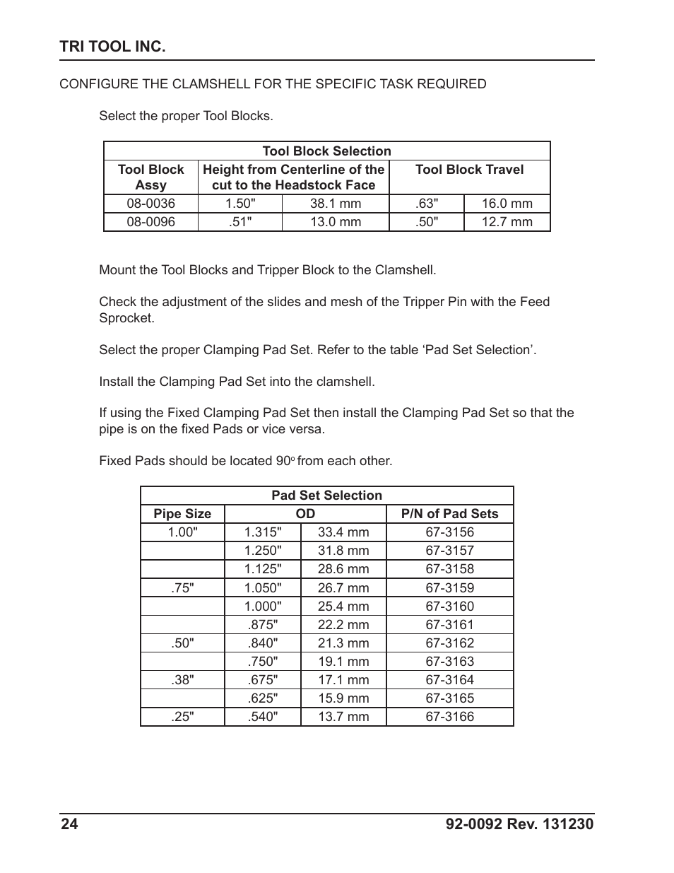 Tri Tool 601SBM Clamshell Air User Manual | Page 24 / 53