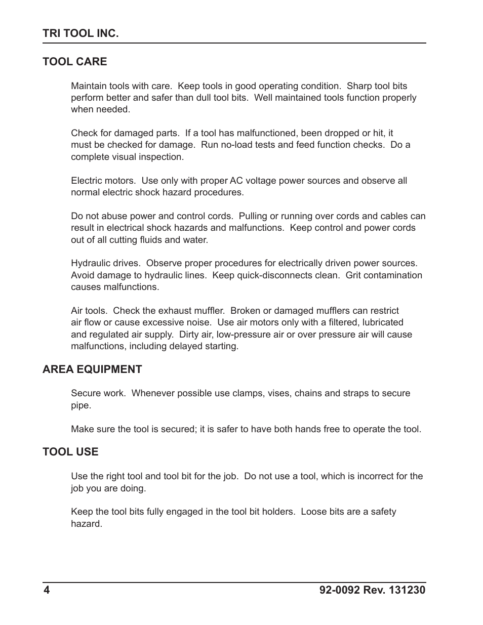Tri Tool 601SBM Clamshell Air User Manual | Page 4 / 53