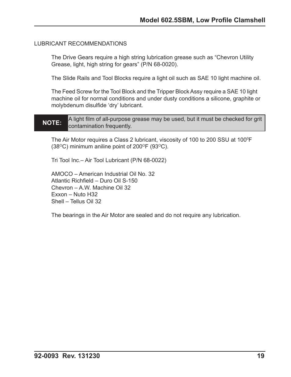 Tri Tool 602-5SBM Clamshell Air User Manual | Page 19 / 53