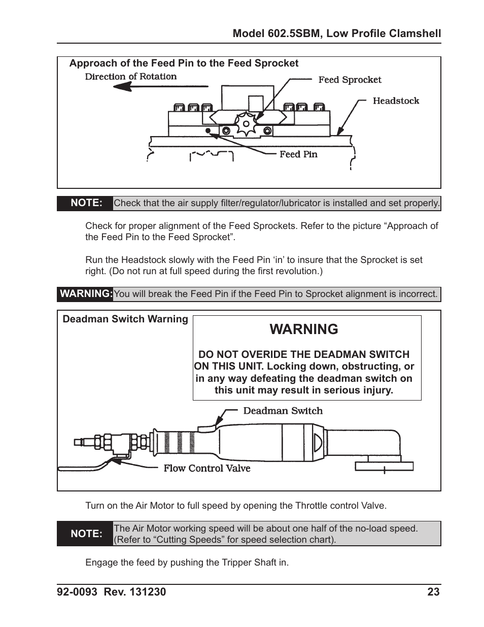 Warning | Tri Tool 602-5SBM Clamshell Air User Manual | Page 23 / 53
