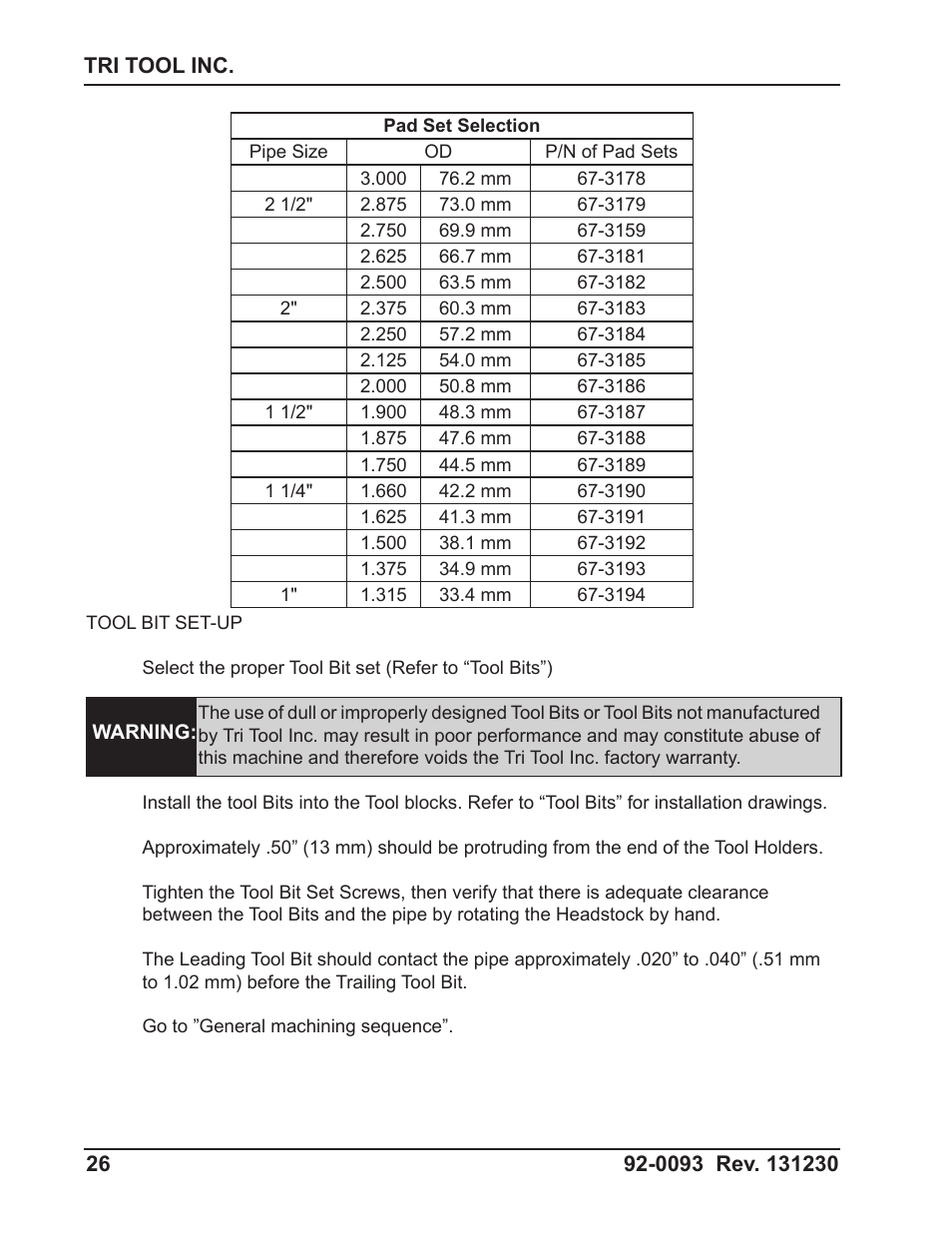 Tri Tool 602-5SBM Clamshell Air User Manual | Page 26 / 53