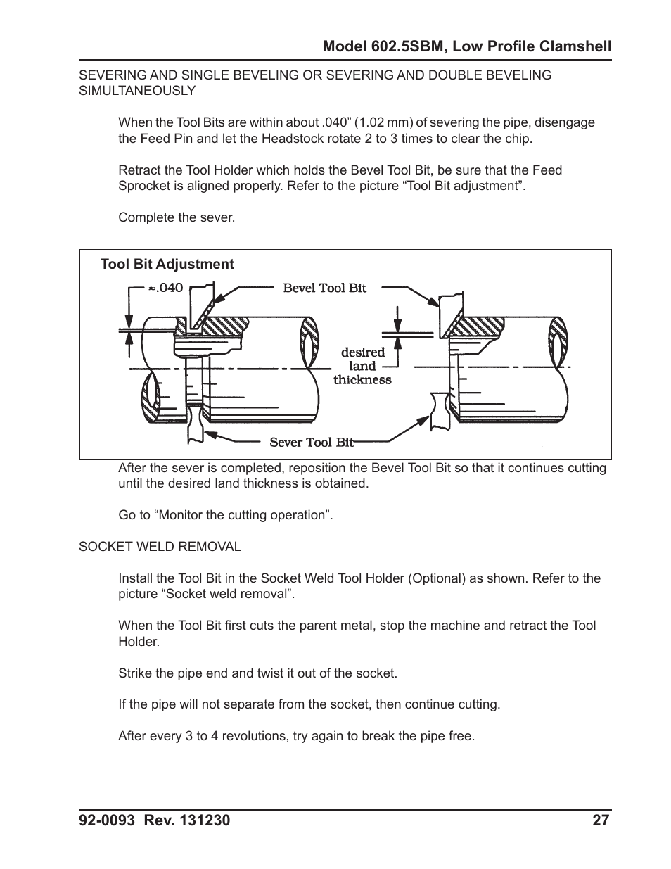 Tri Tool 602-5SBM Clamshell Air User Manual | Page 27 / 53