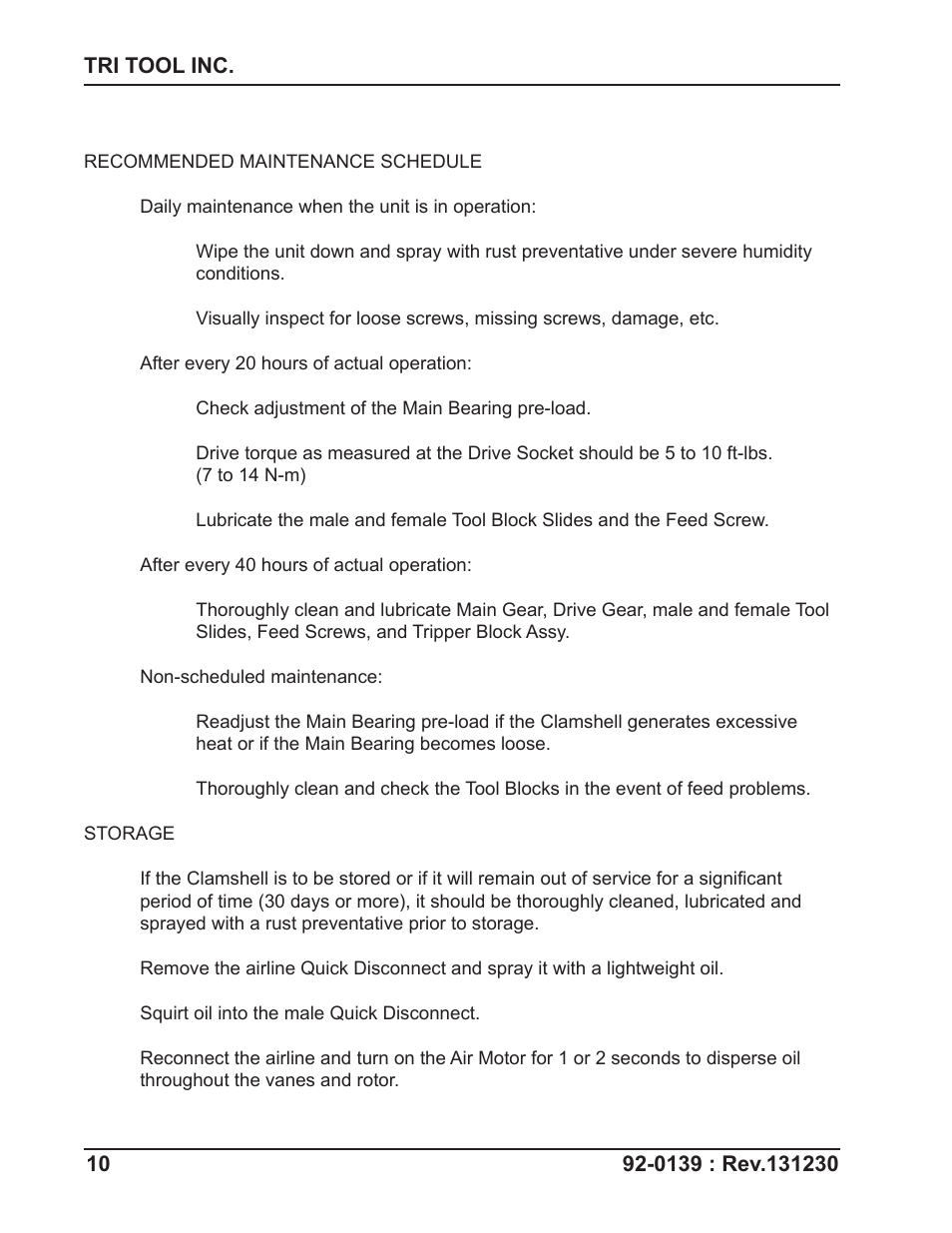 Tri Tool 602TSB Clamshell Air User Manual | Page 10 / 46
