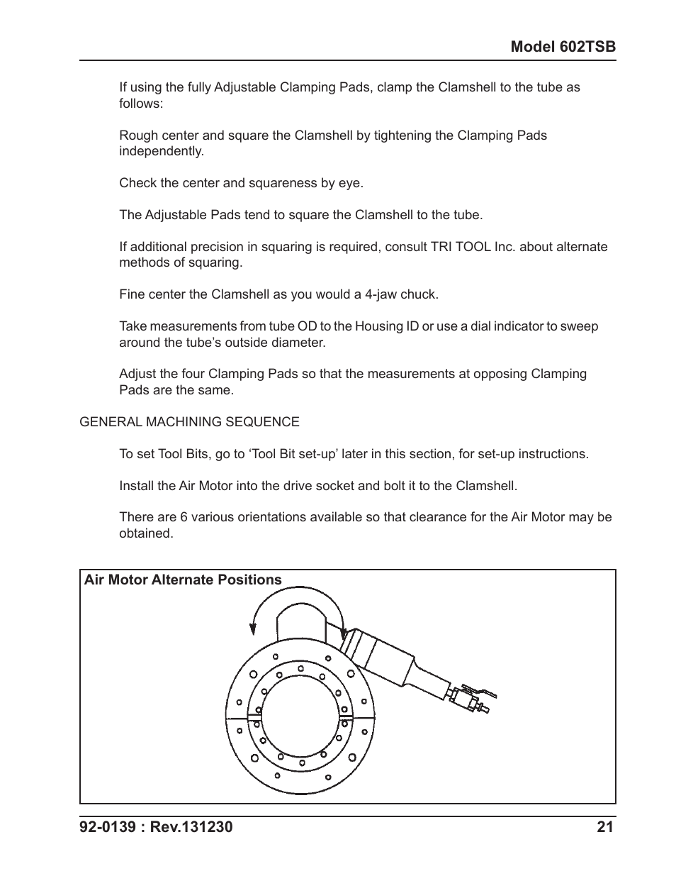 Tri Tool 602TSB Clamshell Air User Manual | Page 21 / 46