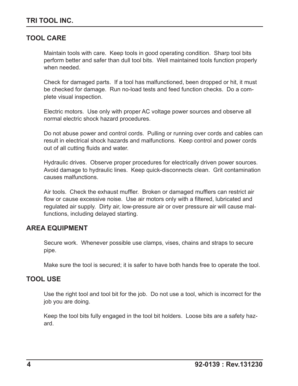 Tri Tool 602TSB Clamshell Air User Manual | Page 4 / 46