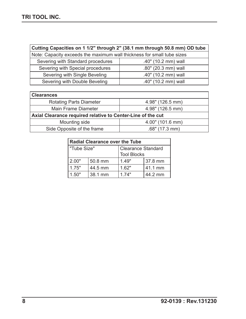 Tri Tool 602TSB Clamshell Air User Manual | Page 8 / 46