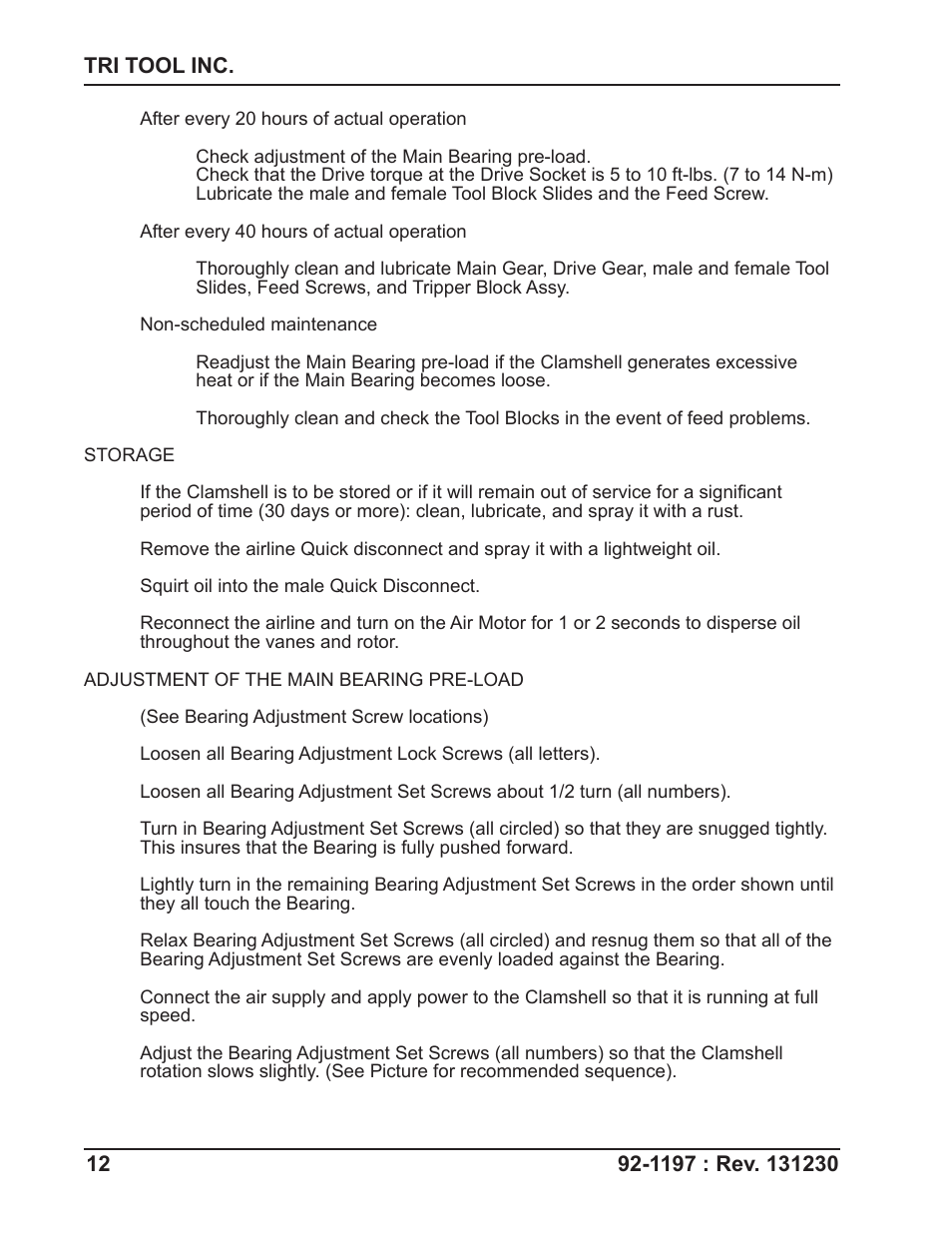 Tri Tool 604SB Clamshell User Manual | Page 12 / 72